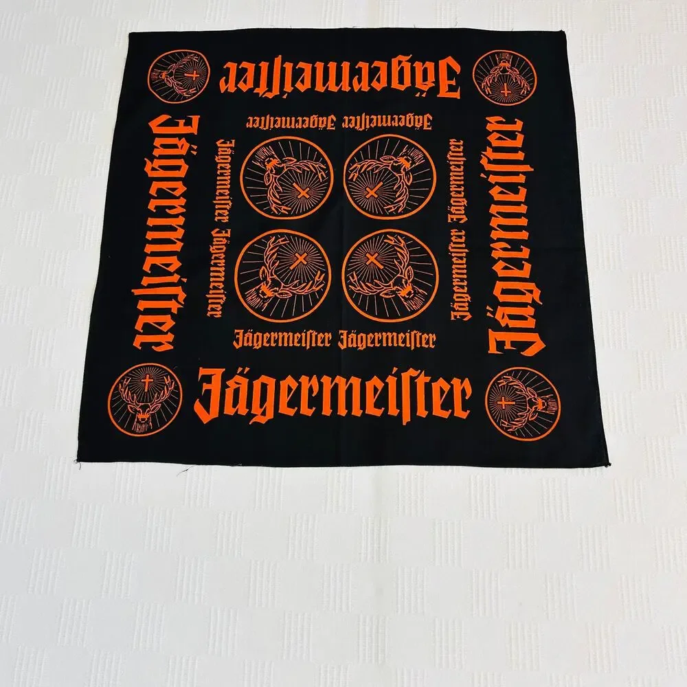 Jaegermeister Bandana 100% Cotton Black Orange 25